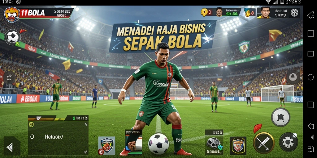 Tampilan gameplay 11BOLA yang mendebarkan dan penuh strategi manajerial.
