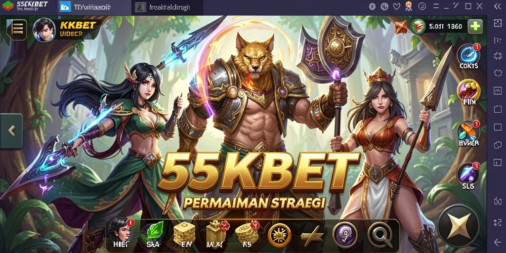 Tampilan gameplay menakjubkan dalam 55KBET yang menunjukkan strategi SLG.