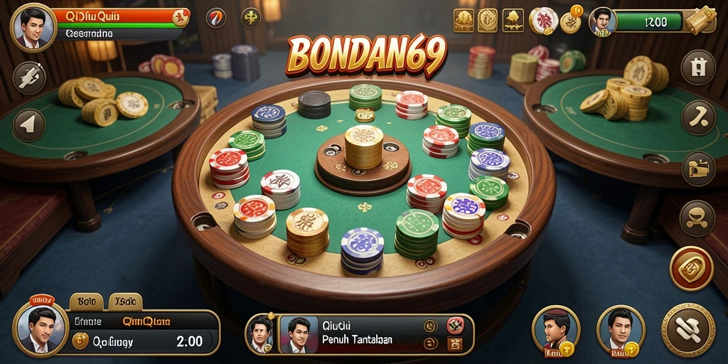 Tampilan gameplay seru dalam BONDAN69 dengan QiuQiu.