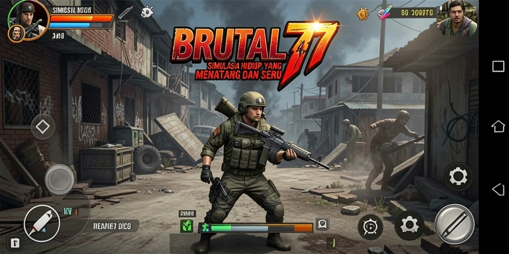 Tampilan gameplay BRUTAL77 yang menarik dan mendalam.