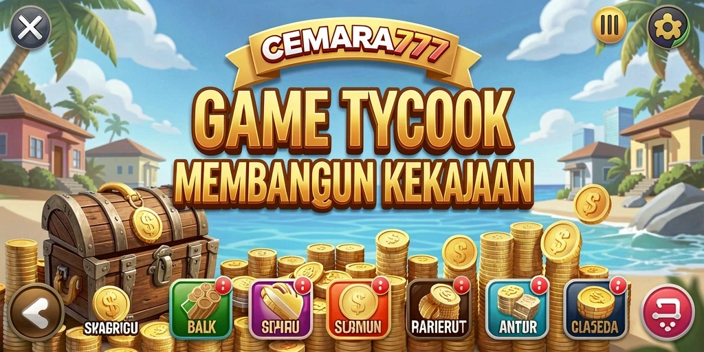 Screenshot gameplay CEMARA777 yang menunjukkan manajemen bisnis yang kompleks.