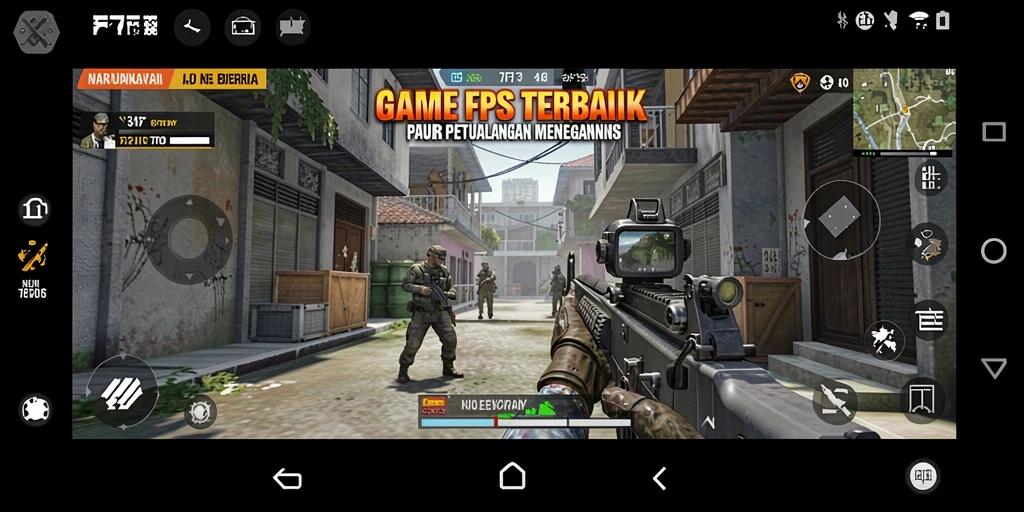 Screenshot dari gameplay F7F7 dengan pertempuran seru di medan perang.