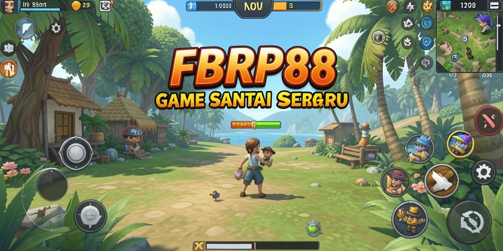 Tangkapan layar utama FBRP88 menampilkan gameplay santai dan penuh warna.