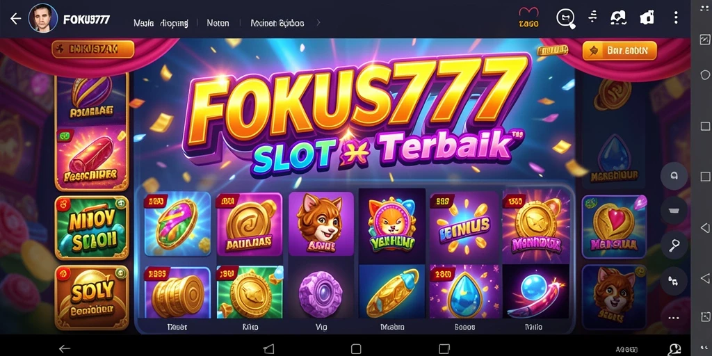 Tampilan gameplay menarik dari FOKUS777 di layar penuh.
