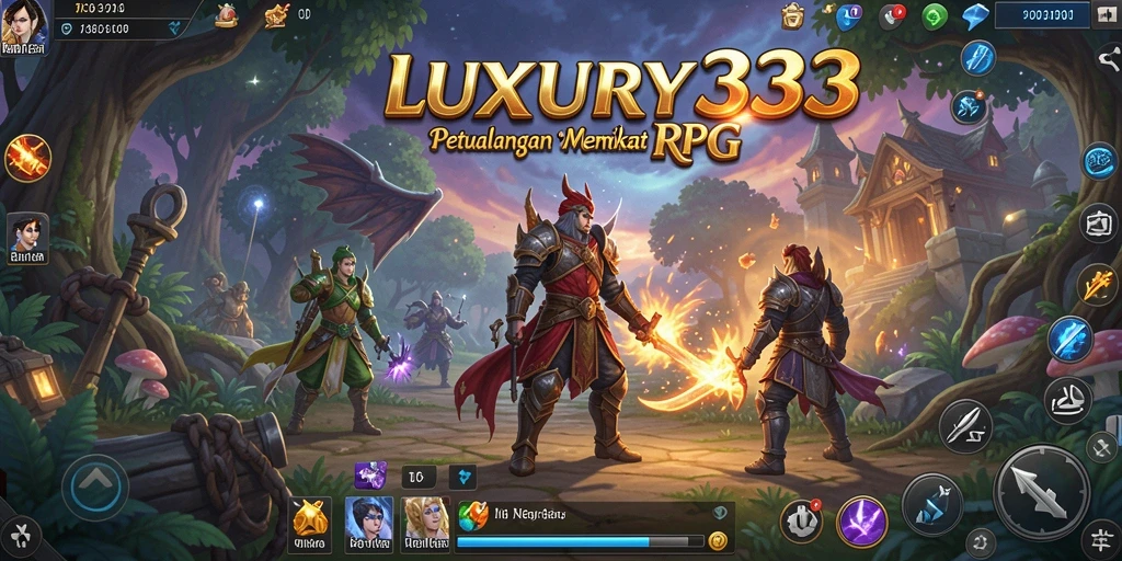 Screenshot utama LUXURY333 menampilkan aksi pertarungan RPG yang mendebarkan.