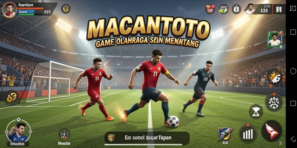 Tampilan gameplay seru dari <strong>MACANTOTO</strong> yang menampilkan aksi olahraga spektakuler.