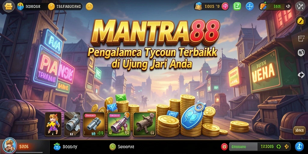 Tampilan gameplay menarik dengan elemen Tycoon yang mendalam.