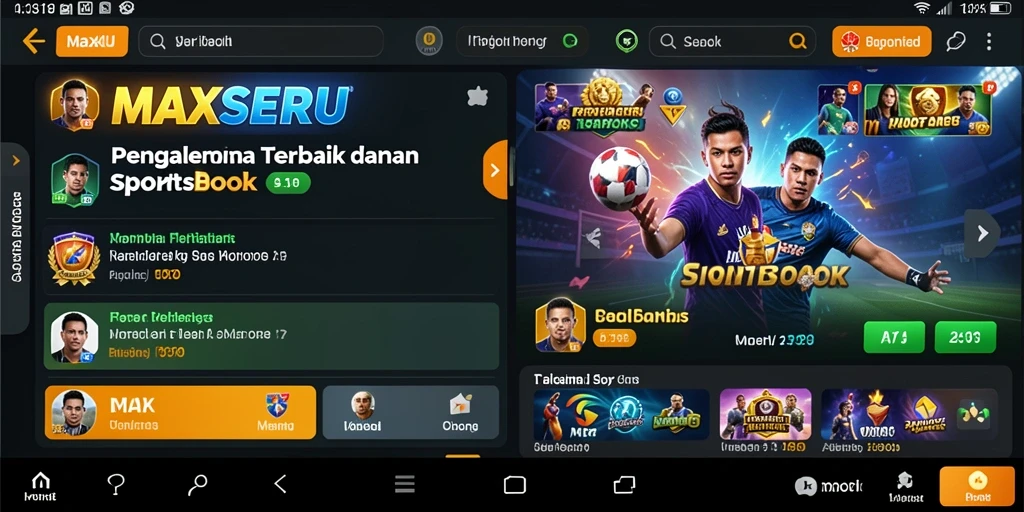 Screenshot utama MAXSERU menampilkan antarmuka taruhan yang dinamis dan pengguna aktif.