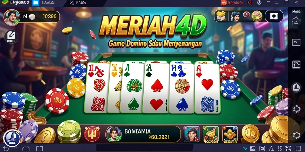 Tampilan gameplay seru dalam permainan Domino MERIAH4D.