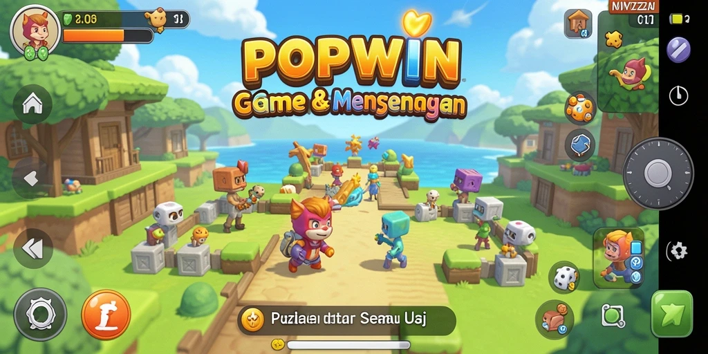 Tampilan gameplay menarik dari game puzzle POPWIN.