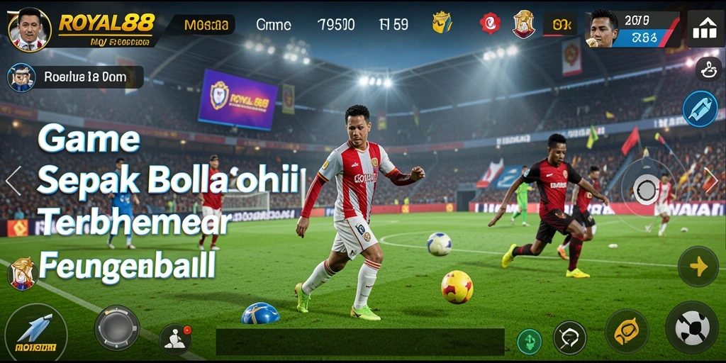 Tampilan gameplay menarik dari ROYAL88 saat pertandingan sepak bola.