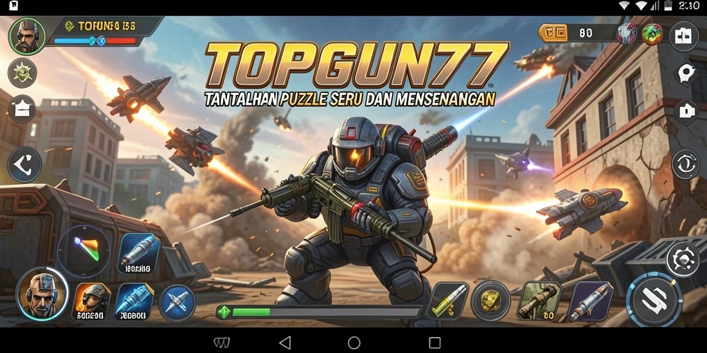 Tangkap layar gameplay seru dari game Puzzle TOPGUN77.