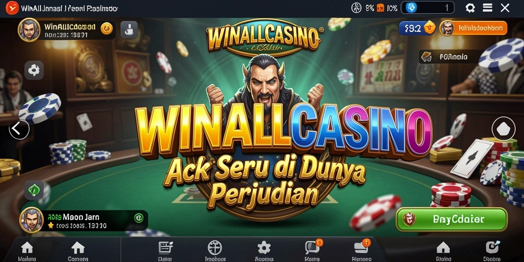 Screenshot menunjukkan gameplay aksi mendebarkan dari WINALLCASINO.