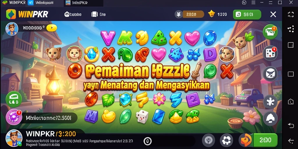 Tampilan gameplay menantang dari game Puzzle WINPKR, penuh dengan teka-teki menarik.